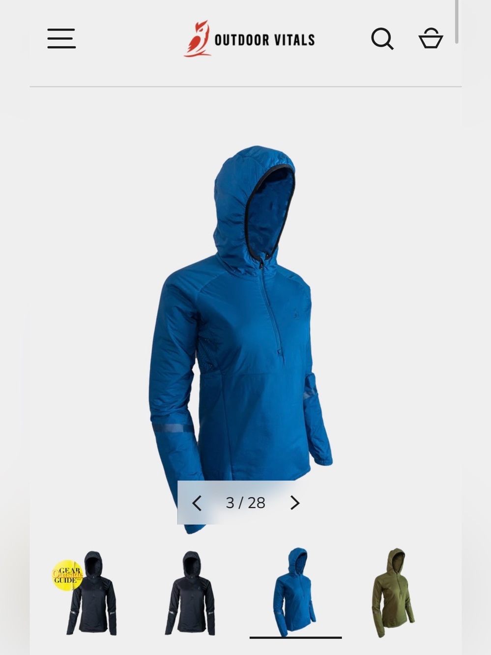 Women’s Outdoor Vitals Ventus Active Hoodie Size Medium